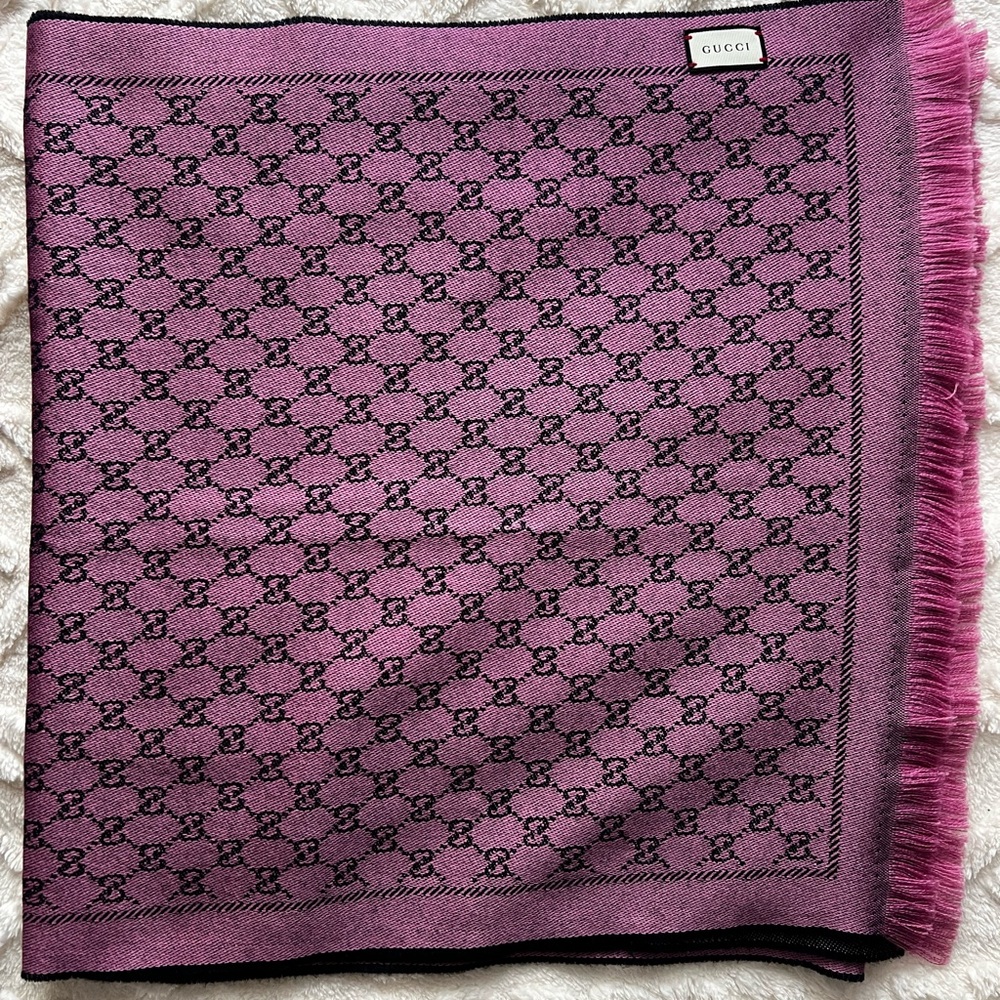 Gucci Wool Gg Patterned Scarf - image 3